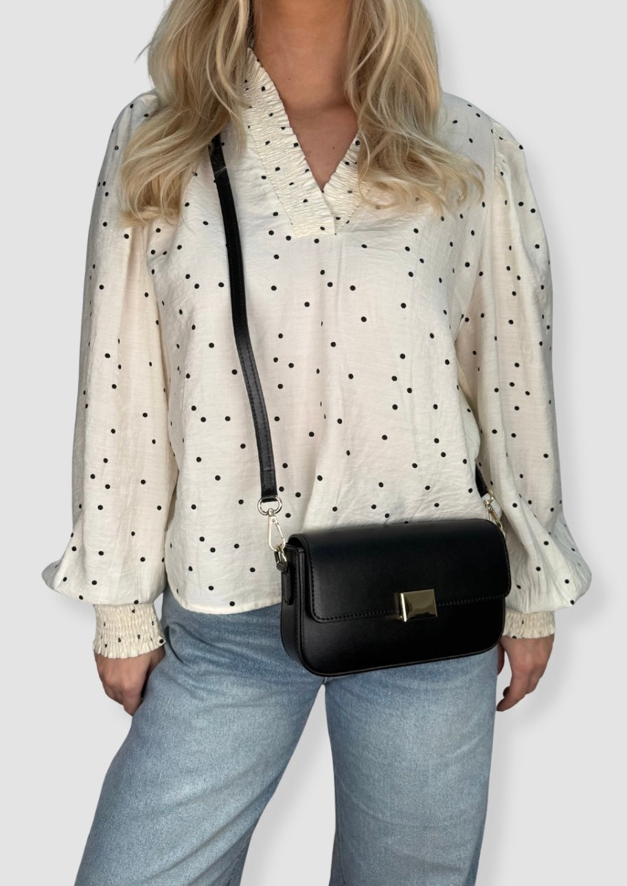 Rosy leather bag Black