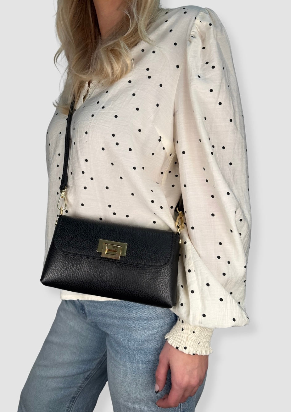 Evelyn leather bag Black