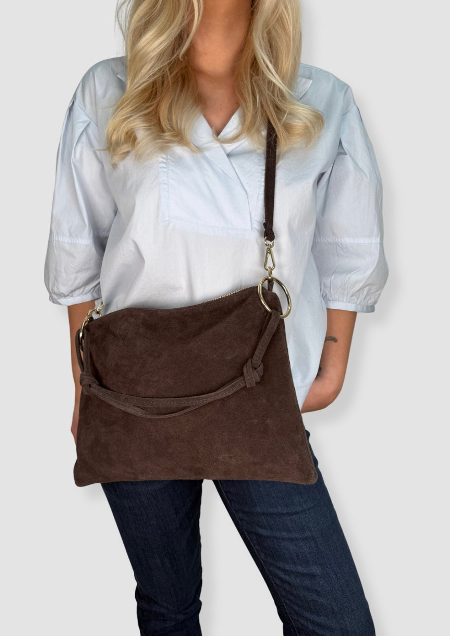 Adele suede bag Dark brown