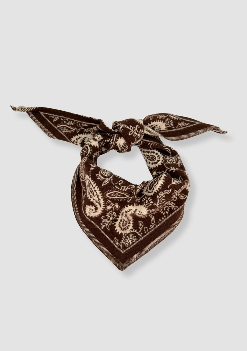 Paisley triangle scarf Brown