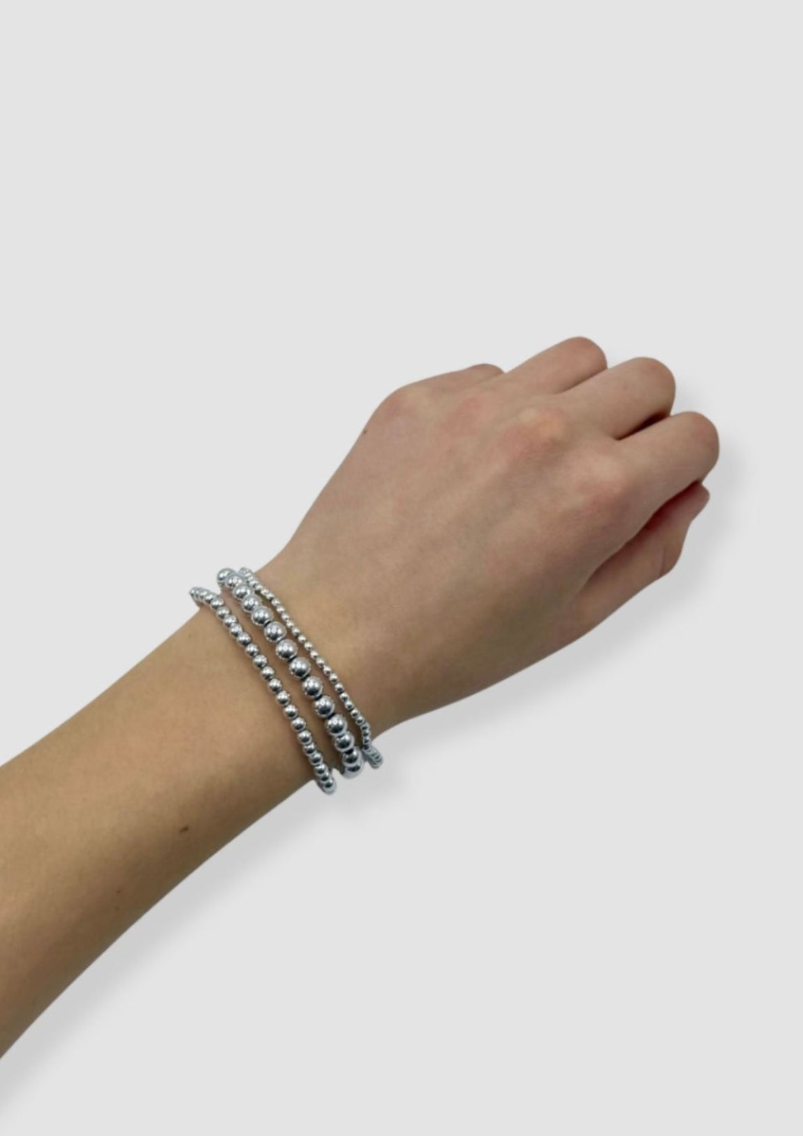 Tripple beaded bracelets Silver