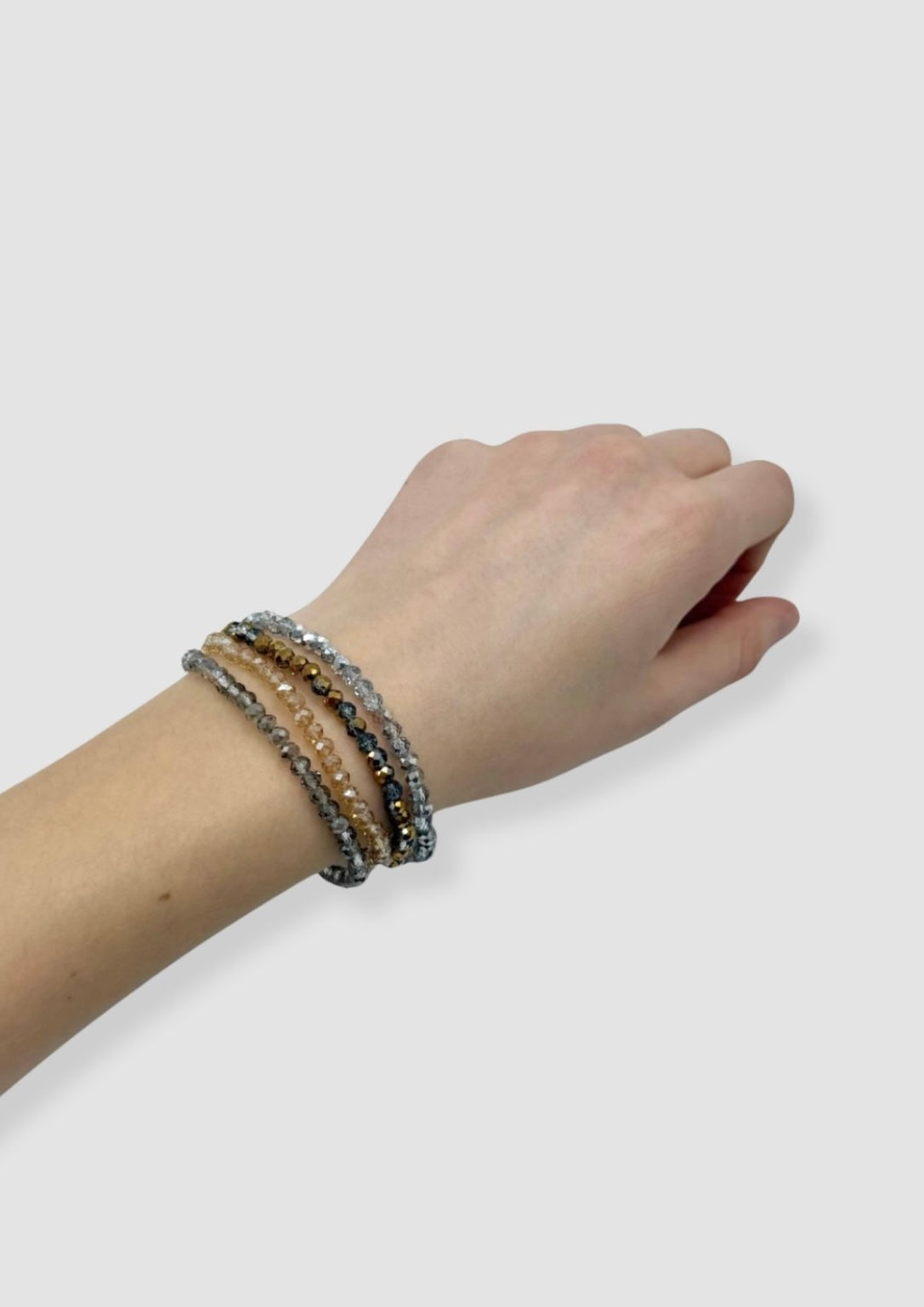 Mixed colours elastic bracelets Brown