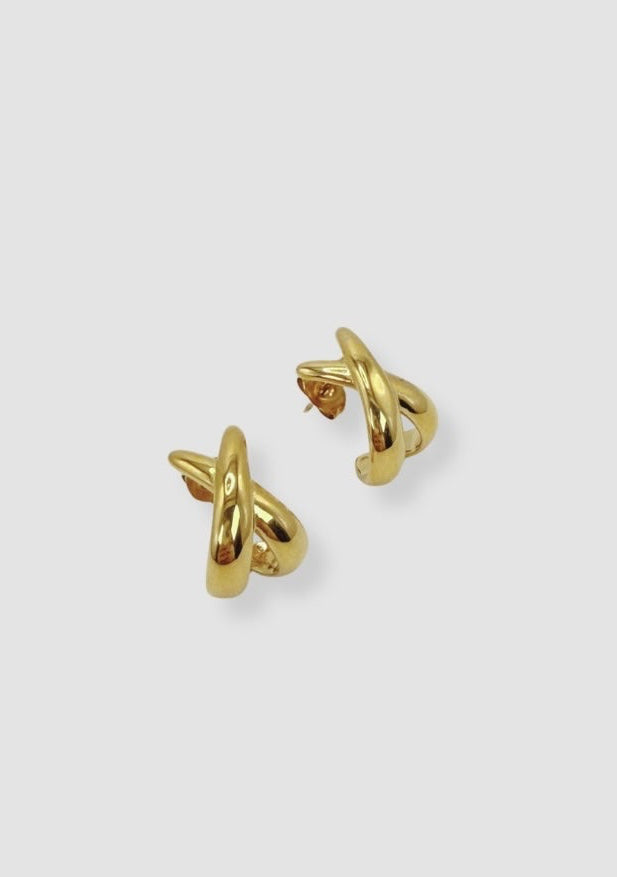 Cross earrings Gold