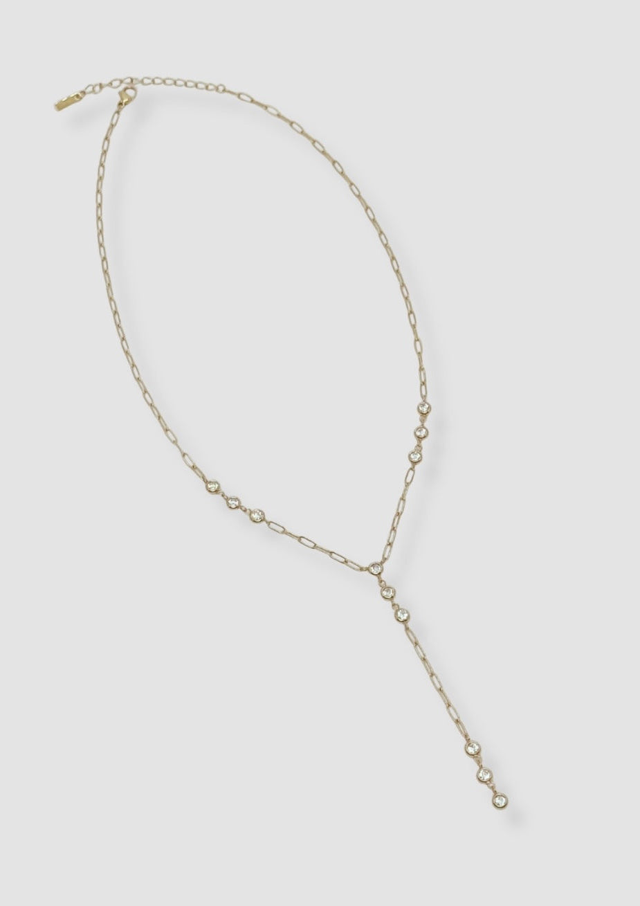 Hanging stones necklace Gold