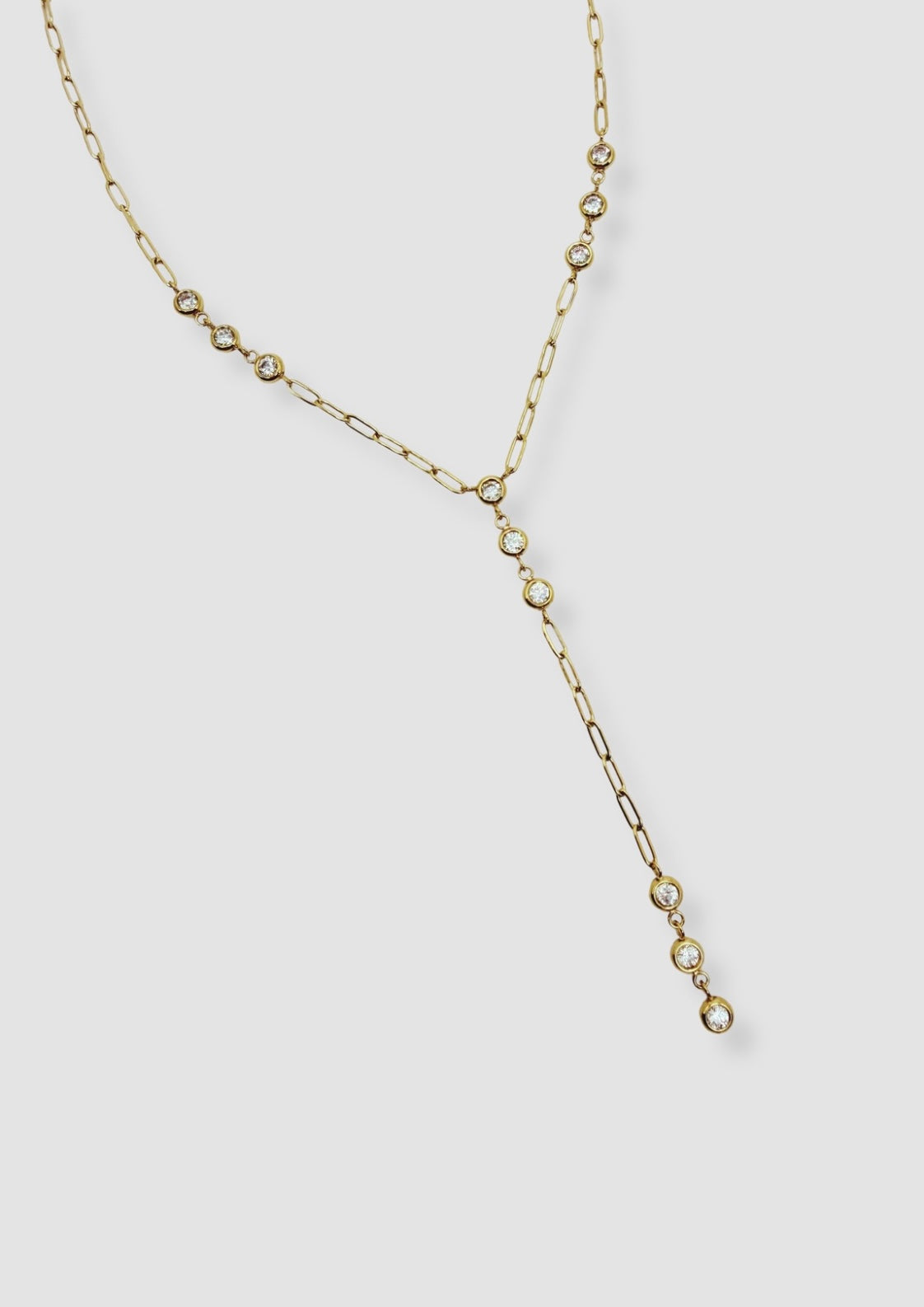 Hanging stones necklace Gold