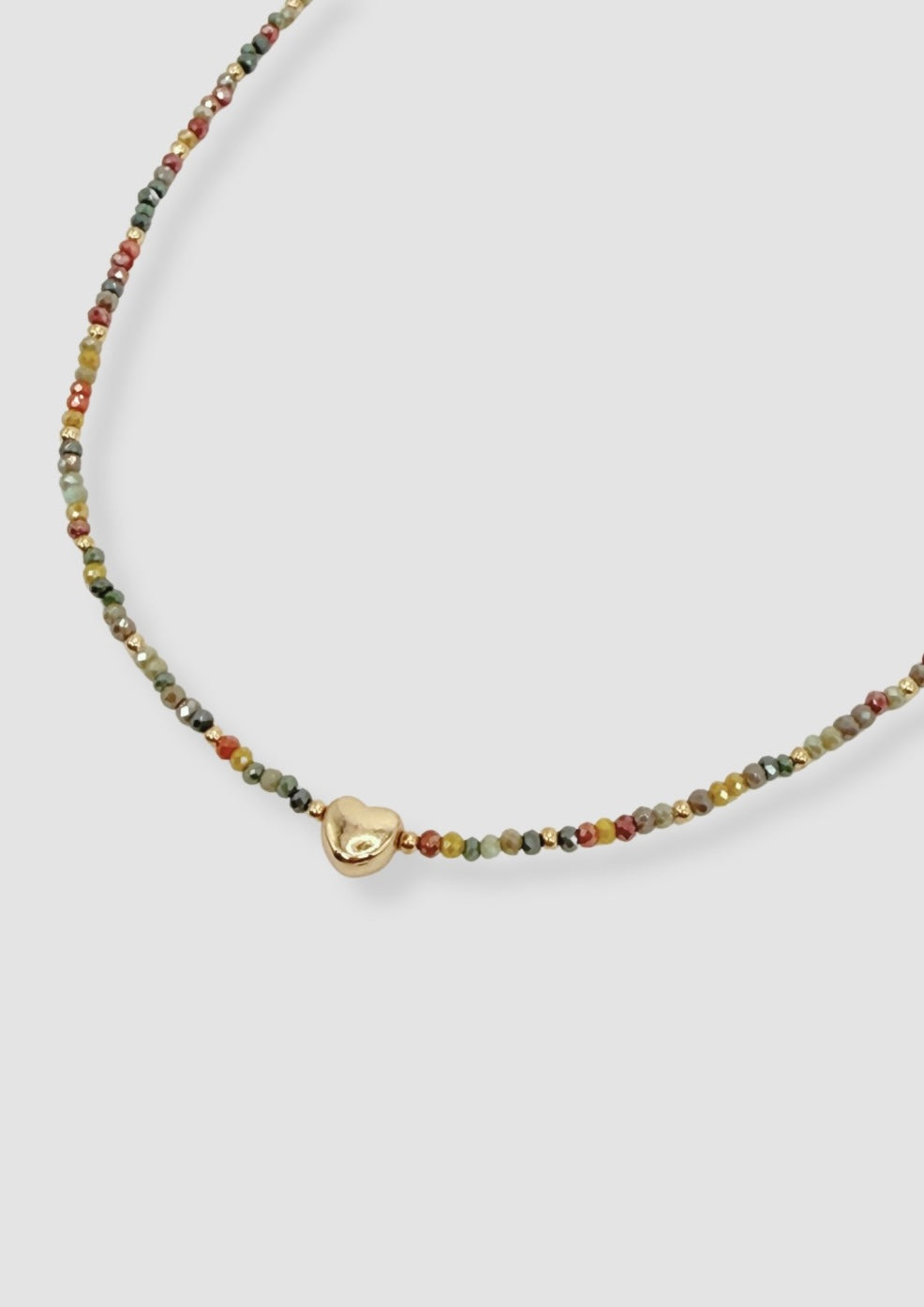 Colored beaded heart necklace