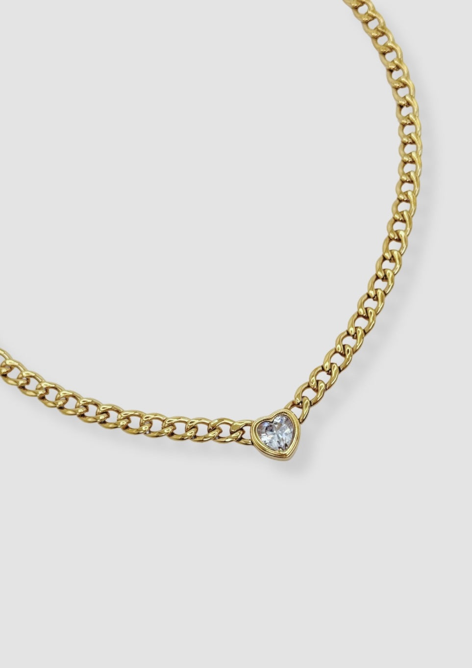 Crystal heart necklace Gold