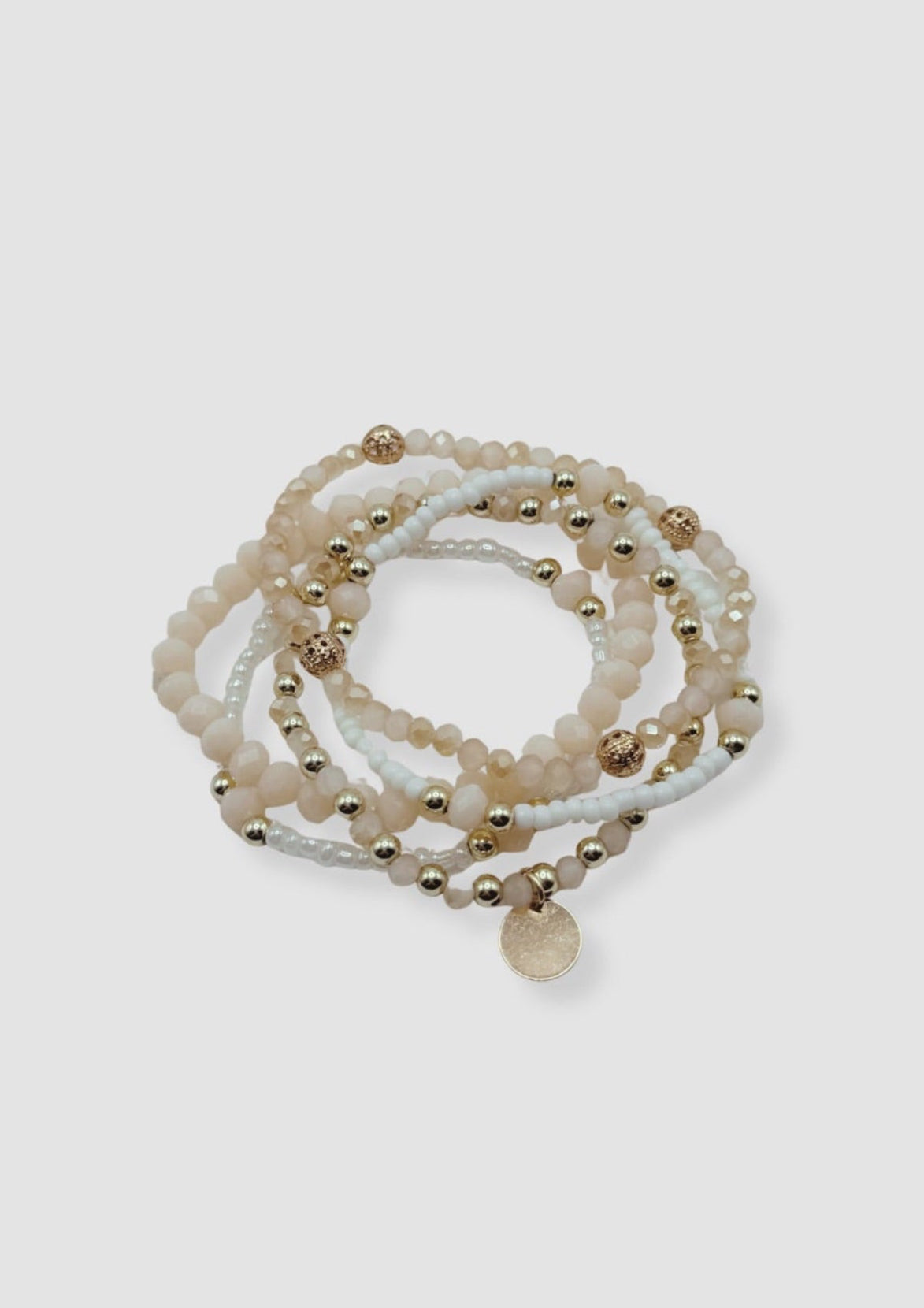 Multi white and pink beaded bracelets