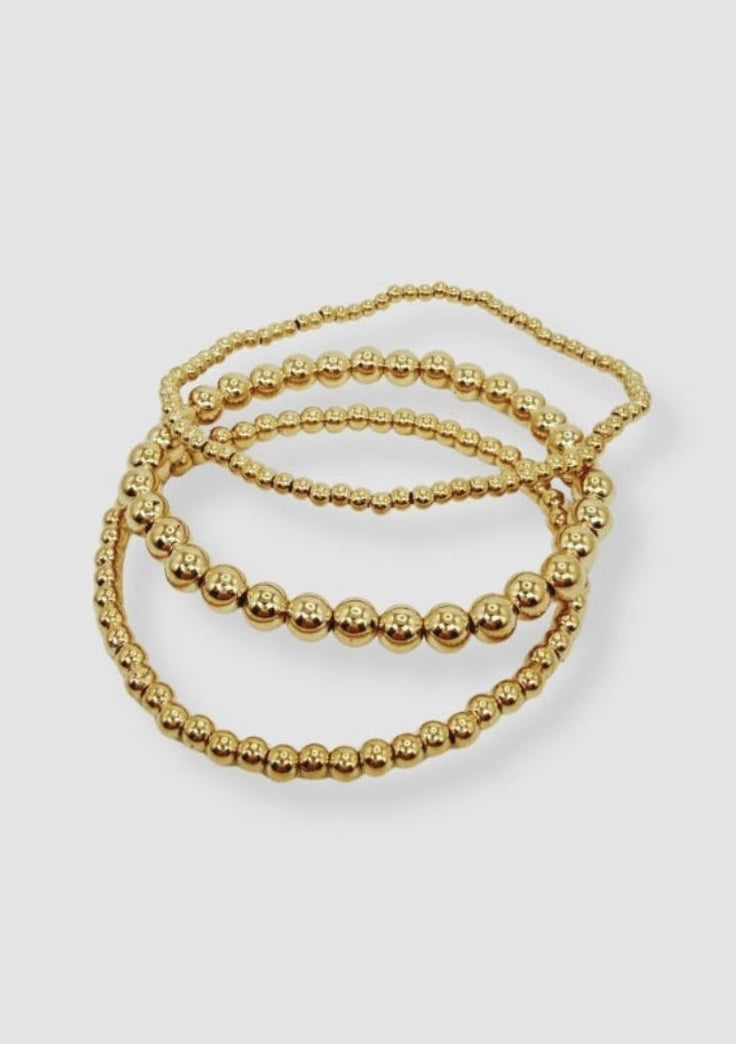 Tripple beaded bracelets Gold