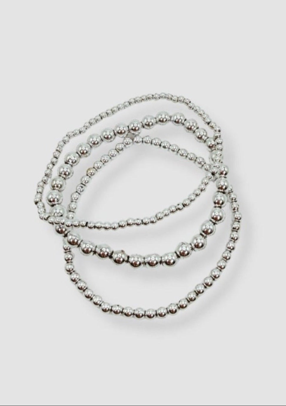 Tripple beaded bracelets Silver