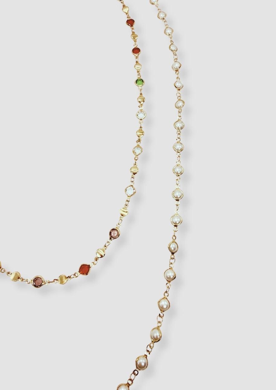 Two chain mixed necklace