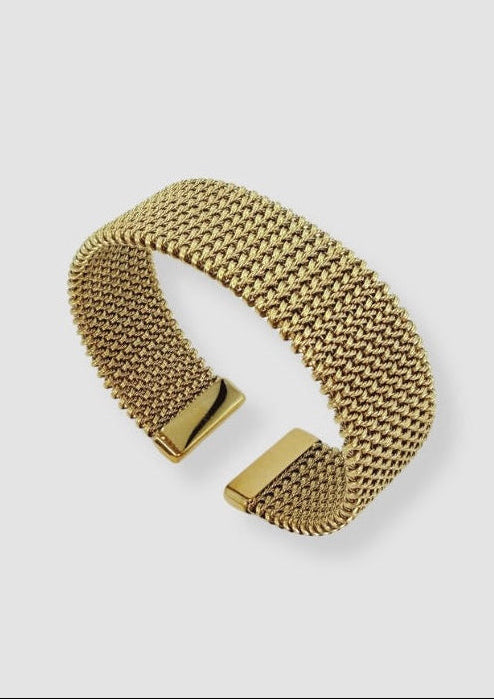 Woven metal bracelet gold