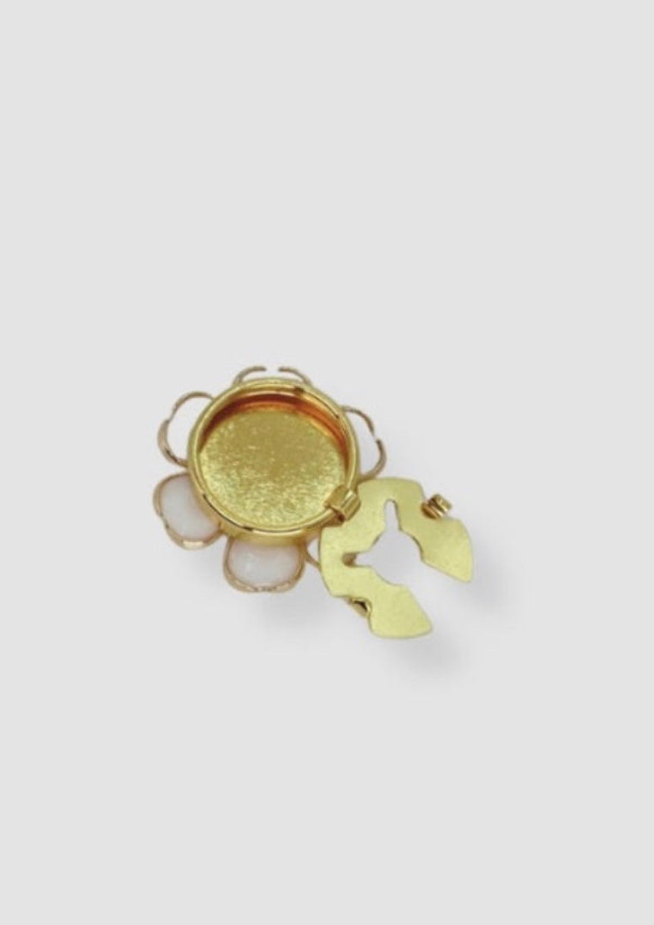 Enamel flower button charm White