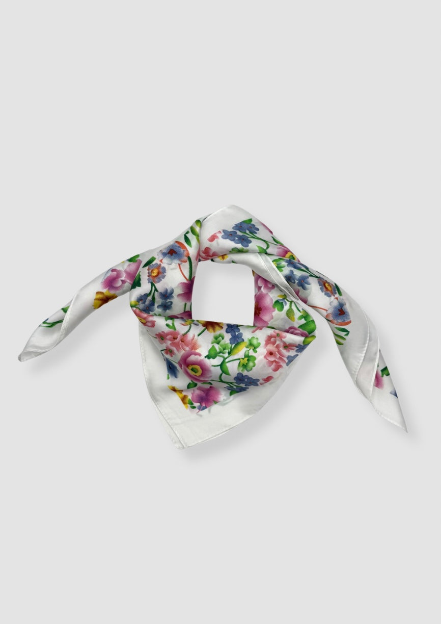 Summer flowers satin scarf