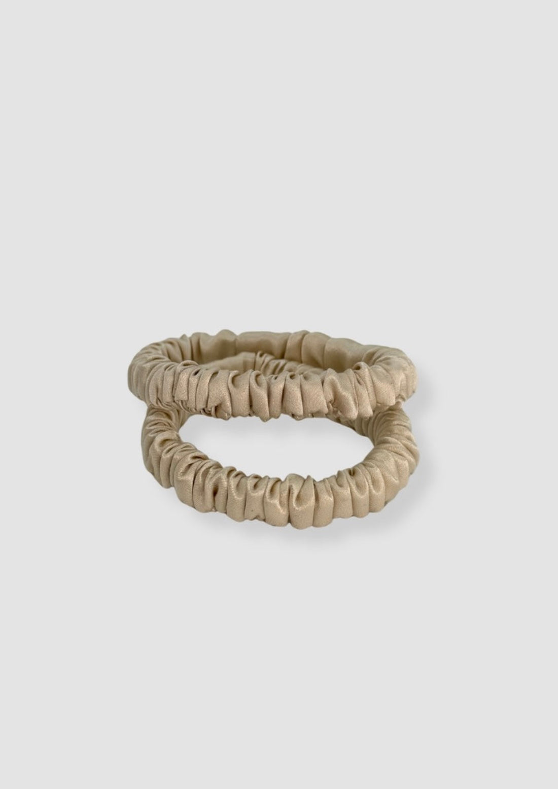 Silk scrunchie 2-p Beige