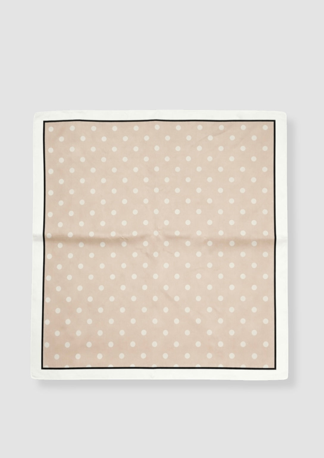 Cream dots mini silk scarf