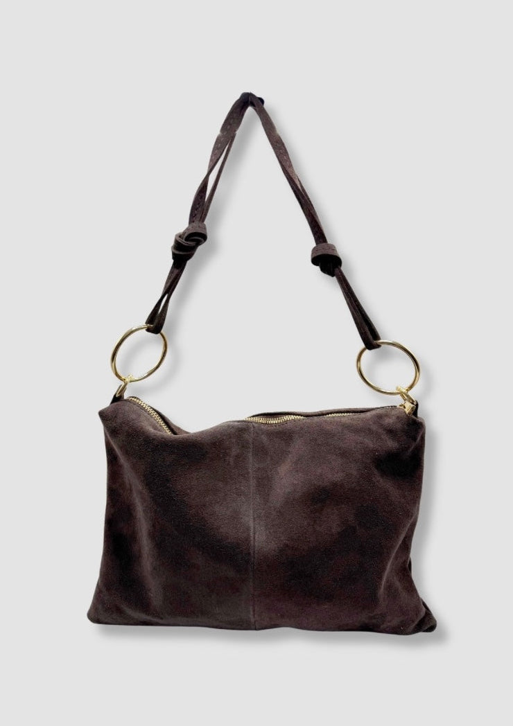 Adele suede bag Dark brown