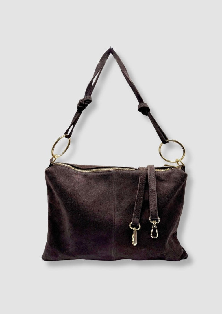 Adele suede bag Dark brown