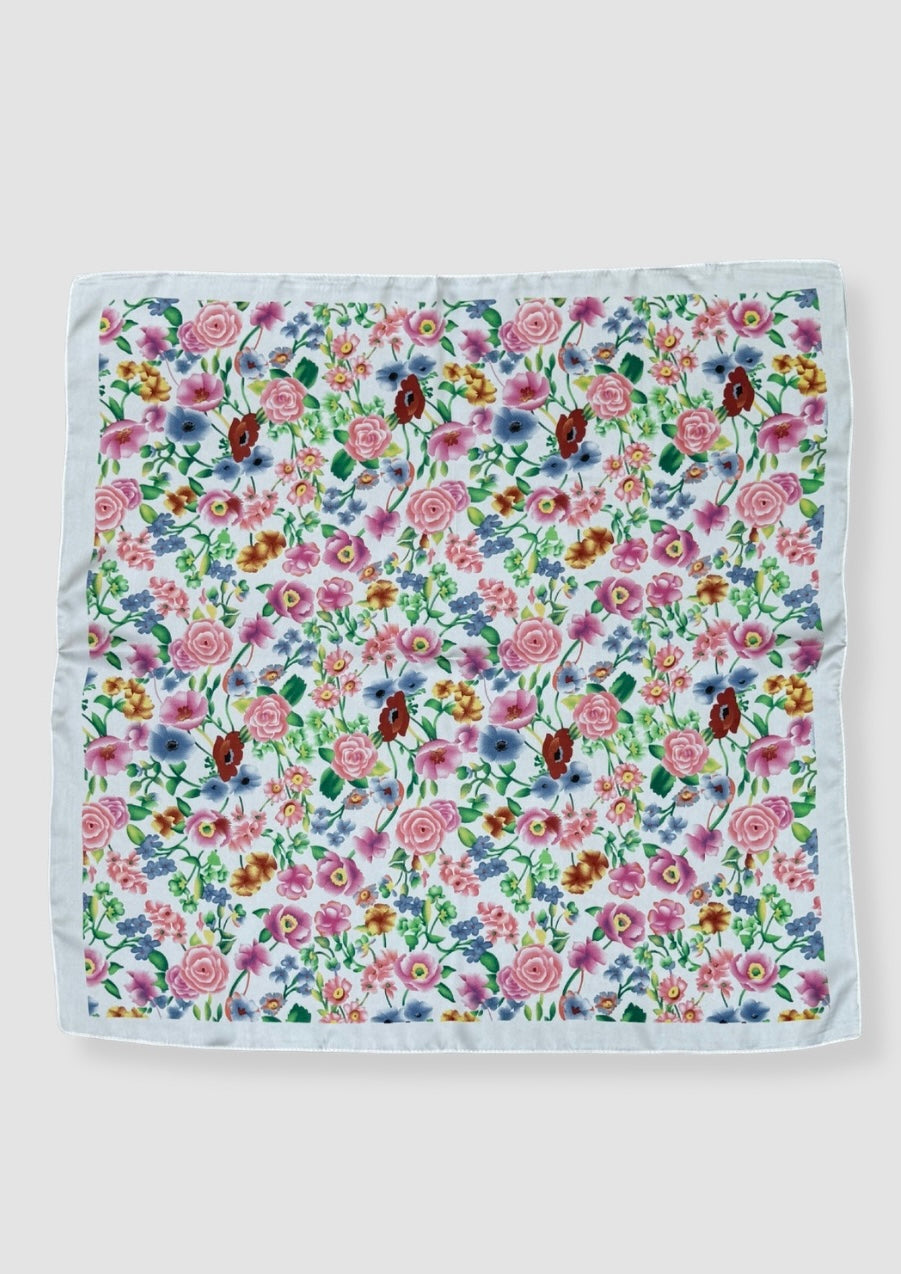 Summer flowers satin scarf