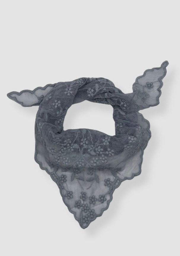 Lace flower scarf Blue