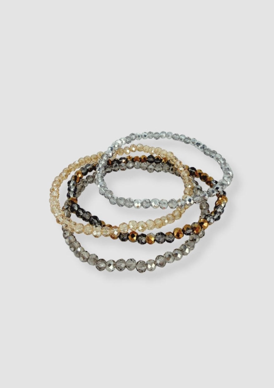 Mixed colours elastic bracelets Brown