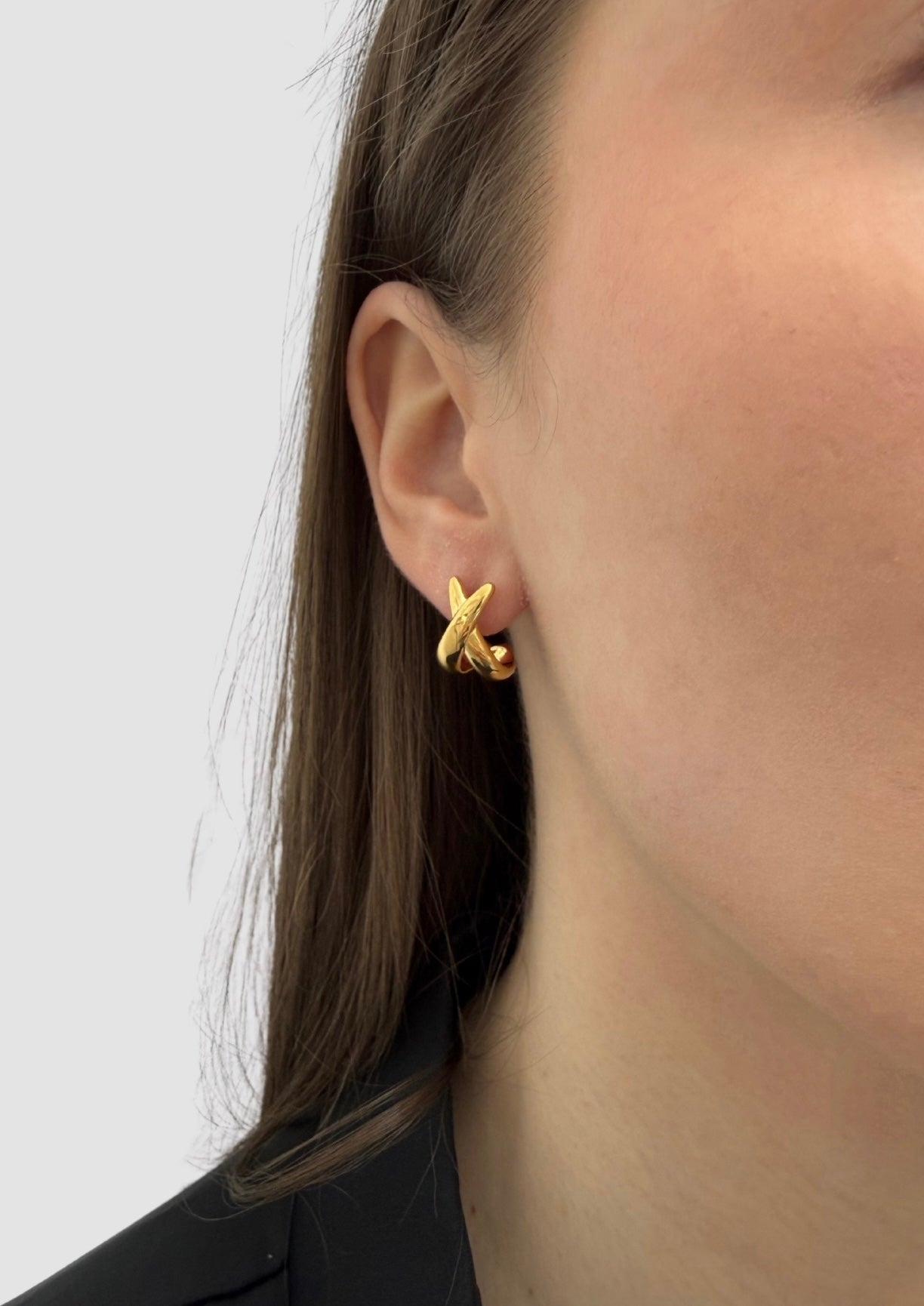 Cross earrings Gold
