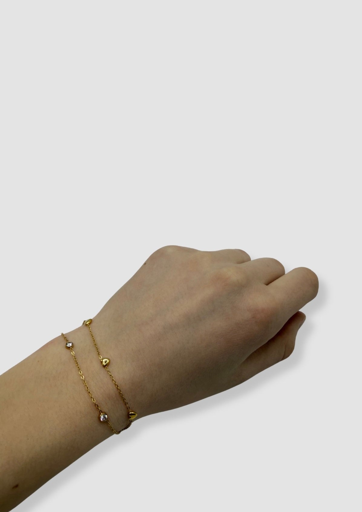 Heart and stones bracelet Gold