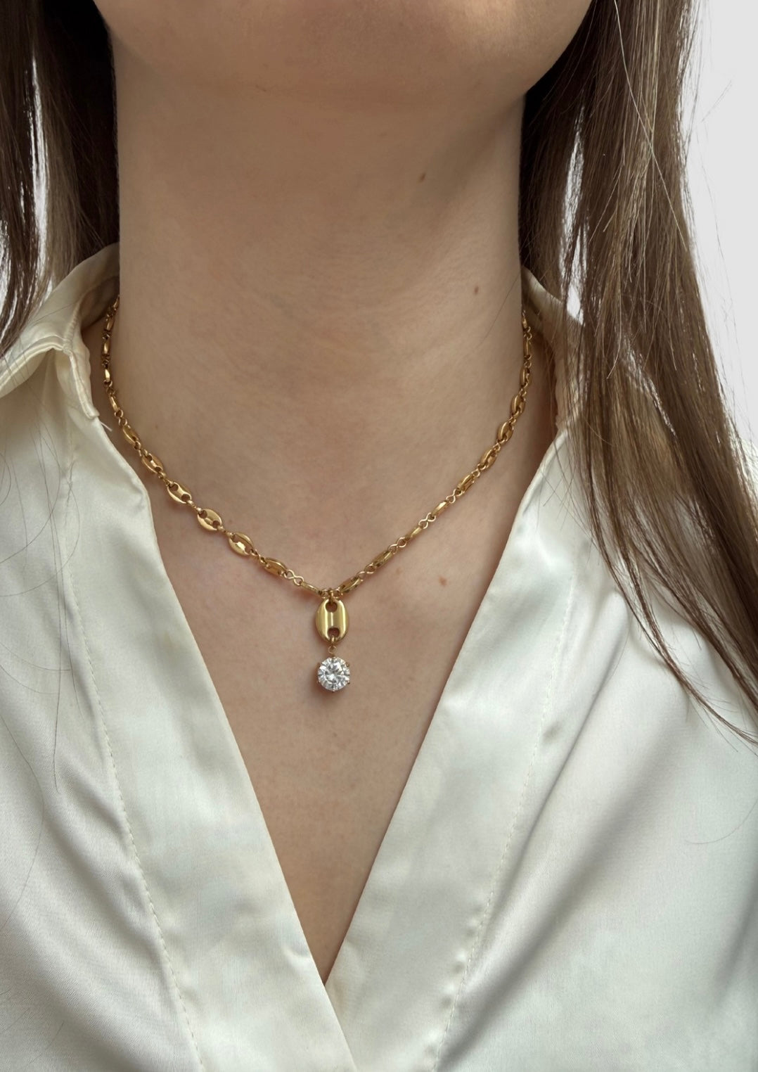 Stone necklace Gold
