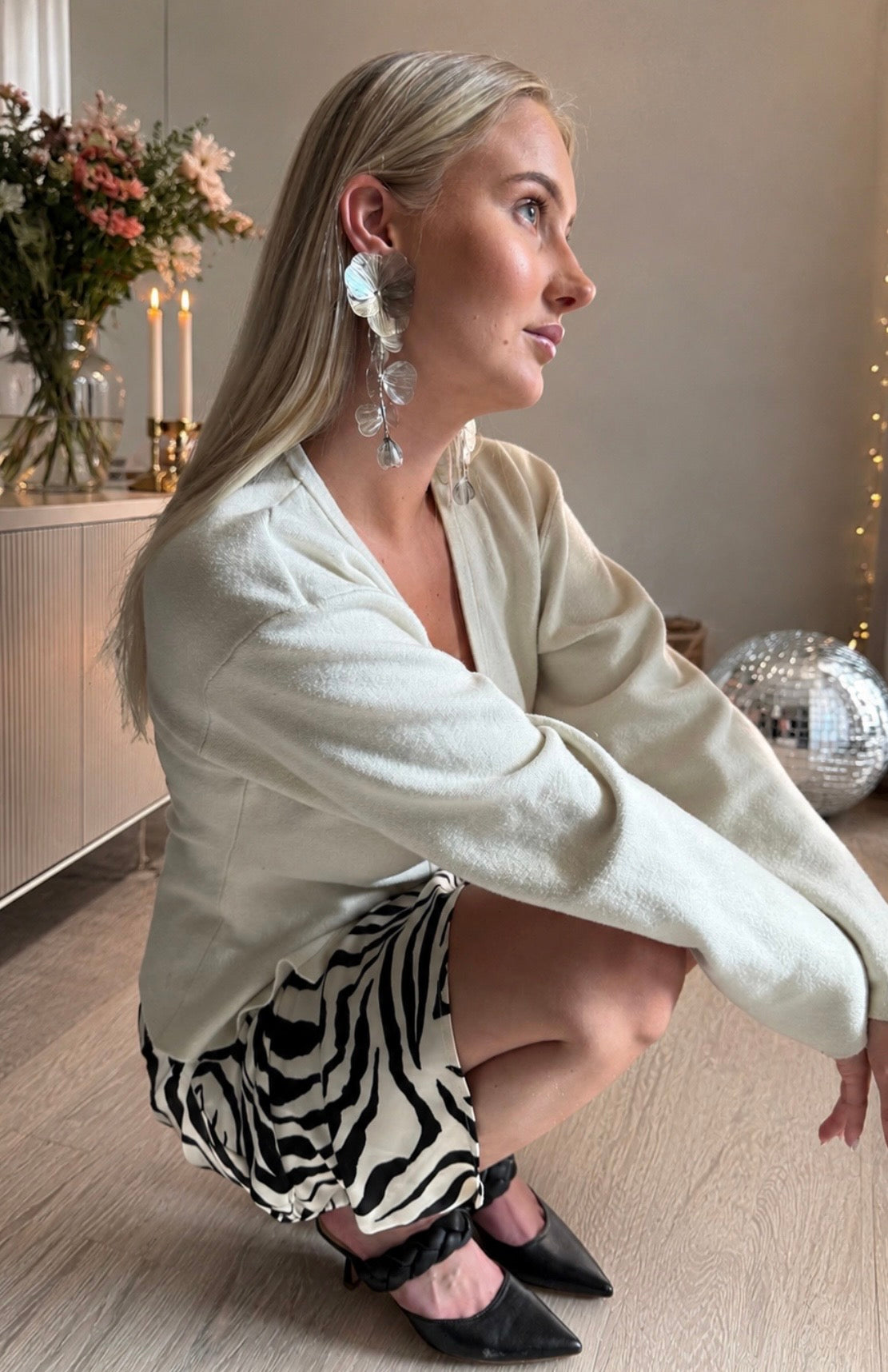 Filigran big flowers earrings Silver